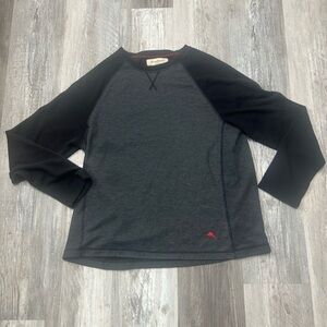 Tommy Bahama Shirt Mens Black Gray Raglan Sleeve Lounge Layering Casual Pullover
